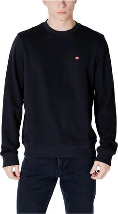 Napapijri Katoenen Hoodless Sweatshirt Lente/Zomer Collectie - Heren - Sweatshirts - Zwart - M - Katoen - Hoodies & sweatvesten