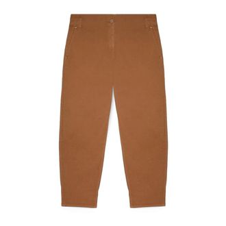 Fiorella Rubino Balloonbroek van katoenmix - Dames - Slim Fit Broeken - Bruin - 3XL - Katoen - Broeken