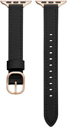 Posh Tech Carmen Skinny Leather Apple Watch Watchband in Black at Nordstrom