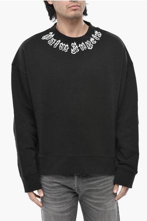 Palm Angels Brushed Cotton Sweatshirt NECK LOGO with Print size Xl