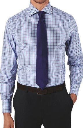 Robert Talbott Reynolds Bold Check Dress Shirt in Blue/purple Plaid at Nordstrom, Size 15.534