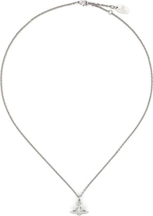 Vivienne Westwood Simonetta pendant necklace - unisex - Faux Pearl/Brass/Enamel - One Size - Silver