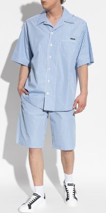 Dolce & Gabbana Striped Pattern Shorts, Mens, Blue