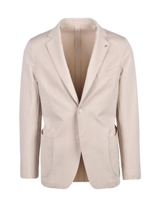Luca Bertelli Beige Cotton Polyamide Elastane Jacket