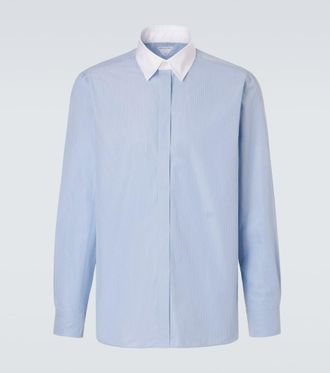Bottega Veneta Camisa de popel&iacute;n de algod&oacute;n a rayas