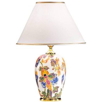 Kolarz Kolarz Damasco - Estilo De Vida Mesa De Sombra C&oacute;nica De Tela Dorado Pulido Claro, 1x E27