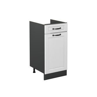 Vicco Mueble Bajo De Cocina R-line, Blanco Casa De Campo/antracita, 40 Cm Sin Encimera, Vicco