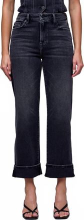 Hidden Jeans Cuffed Straight Leg Jeans In Charcoal