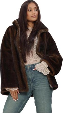 Arma Dames Jassen Frankie Faux Mink - Dames - Jassen - Bruin - L - Su&egrave;de - Jassen