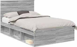 vidaXL Bed Frame Grey Sonoma 120 x 200 cm Solid Pine Wood vidaXL