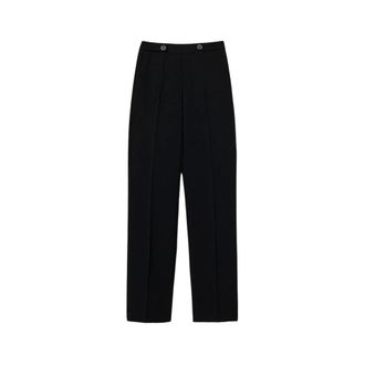 Twinset Straight Trousers, female, Black, Size: 2XL Pantaloni Straight Leg