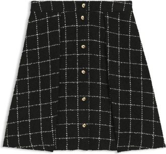 HUGO BOSS Checked-boucl&eacute; skirt with A-line profile