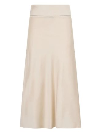 PESERICO A-line midi skirt - women - Viscose/Wool/Polyester - 42 - Neutrals