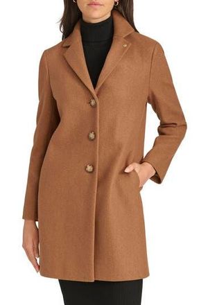 Calvin Klein Classic Notch Lapel Coat in Dark Camel at Nordstrom Rack, Size X-Large