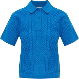 J.W.Anderson Truien & Vesten, Dames, Blauw, S, Wol, Top met kraag