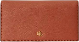 Ralph Lauren Portafoglio sottile in pelle crosshatch - - Accessories - Donna - Rosso - ONE SIZE