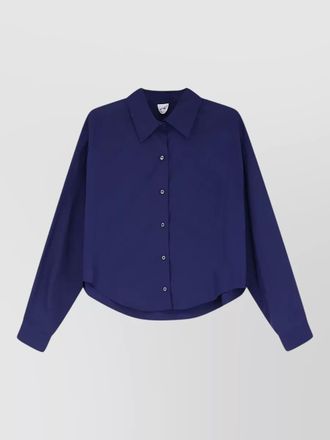 Aspesi cropped cotton shirt long sleeves collar