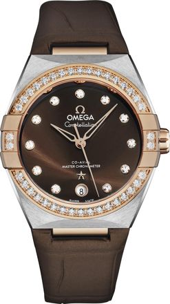 Omega Constellation Automatic Chronometer Diamond Brown Dial Ladies Watch 131.28.36.20.63.001
