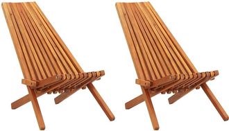 vidaXL Vidaxl - Sedie Da Giardino Pieghevoli 2 Pz In Legno Massello DAcacia