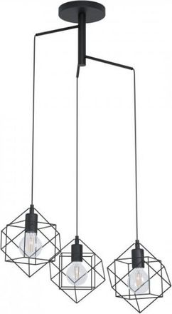Eglo Eglo - L&aacute;mpara De Suspensi&oacute;n &Oslash; 64,5x110 Cm De Metal Negro Con Tres Puntos De Luz Straiton