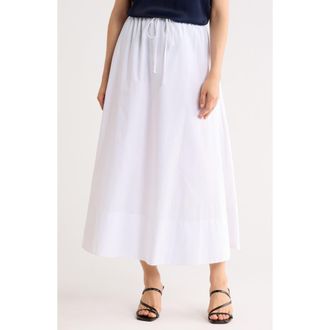 Renee C Cotton Poplin Maxi Skirt in Off White at Nordstrom Rack, Size X-Small