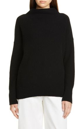 Vince Boiled Cashmere Funnel Neck Pullover in Black at Nordstrom, Size Xx-Small