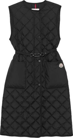 Moncler Gilet trapuntato con cintura - Nero