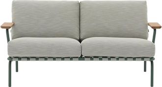 MUUTO Settle Outdoor 2-Sitzer Sofa, gr&uuml;n / dunkelgr&uuml;n (Stoff Ribbed Weave 2)