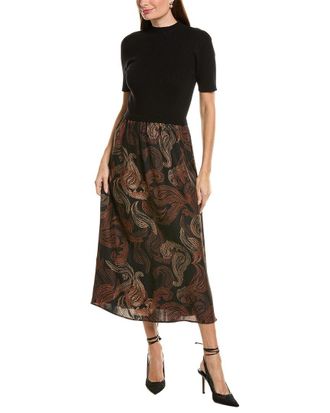 Ellen Tracy Twofer Printed Midi Dress