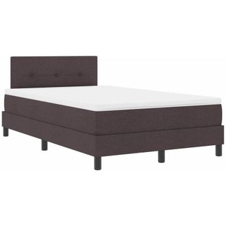 vidaXL Cama Box Spring Con Colch&oacute;n Marr&oacute;n Oscuro 120 X 200 Cm Tela Vidaxl