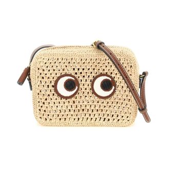 Anya Hindmarch Cross Body Bags, female, Beige, Size: ONE SIZE Raffia Eyes Crossbody Bag