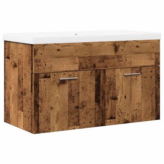 vidaXL Juego De Muebles De Ba&ntilde;o 2 Piezas Madera Ingenier&iacute;a Envejecida Vidaxl