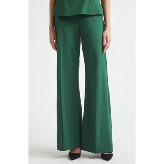 Carolina Herrera Diane High Waist Wide Leg Pants in Racing Green at Nordstrom, Size 14