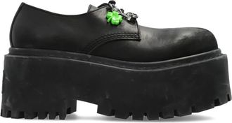 Balenciaga Laced Shoes, female, Black, Size: 11 US Strike Platform Derby
