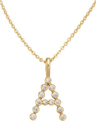 Made by Mary CZ Poppy Initial Necklace in Gold Vermeil Initial A at Nordstrom