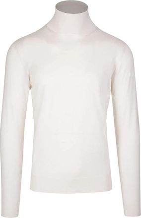 Fedeli Derby Turtleneck - Heren - Cashmere truien - Wit - 3XL - Leer - Truien & Vesten