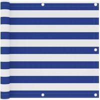 OEM Biombo Para Balc&oacute;n, Blanco Y Azul, 90 X 300 Cm, Tela Oxford - Crezuo