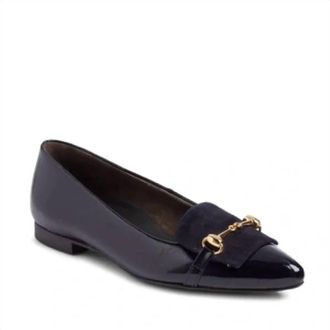 Paul Green Womens Selena Patent Leather Flats In Navy Blue