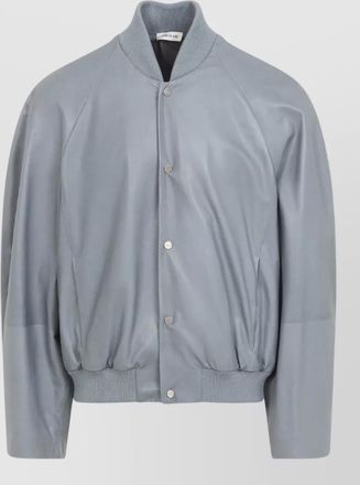 Fear of God raglan sleeve bomber jacket ribbed collar hem