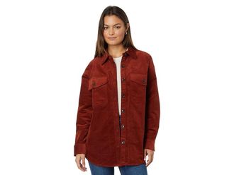 Madewell Corduroy Twill Oversized Shirt-Jacket Womens Clothing Stained Mahogany : 2XL (Womens 18), Cotton/Elastane