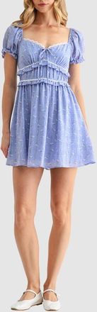 All in Favor Lace Trim Minidress in Periwinkle at Nordstrom, Size X-Large