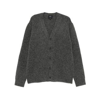 A.P.C. A.p.c., Truien & Vesten, Heren, Grijs, L, Wol, Alpaca Wol Cardigan