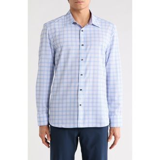 ConStruct Plaid Stretch Button-Up Shirt in Navy/Purple at Nordstrom Rack, Size Xx-Large