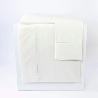 Casa da Laura S&aacute;banas 100% algod&oacute;n 600 hilos puntilla beige cama 135/140 1 almohad