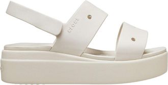 Crocs Womens Crocs Brooklyn Open Toe Flat Sandals in Stucco