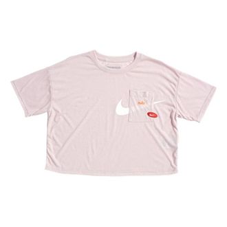 Nike (WMNS) Nike Athleisure Casual Sports Loose Version Short Sleeve Pink Red CJ3481-699