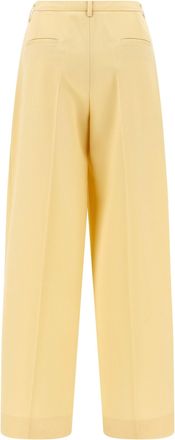 Jil Sander Pleated Wool Trousers - Yellow