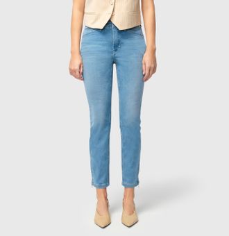 MAC Broeken 7/8-Jeans MAC Dream Chic, Damen, Gr. 32, L&auml;nge 29, blau (classy grau blau wash), Denim/Jeans, Obermaterial: 89% Baumwolle, 9% Polyester, 2% Elasthan, 