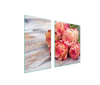 OEM Piatto E Tagliere In Vetro 100x52 Rosa