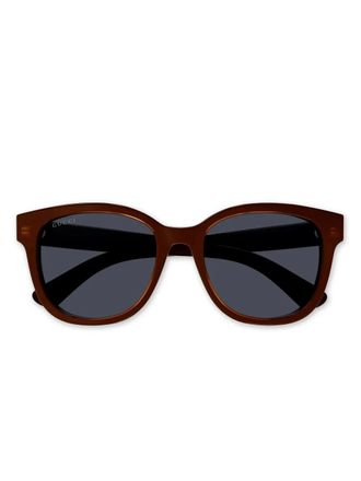 Gucci Zonnebril met vierkant montuur - Zwart